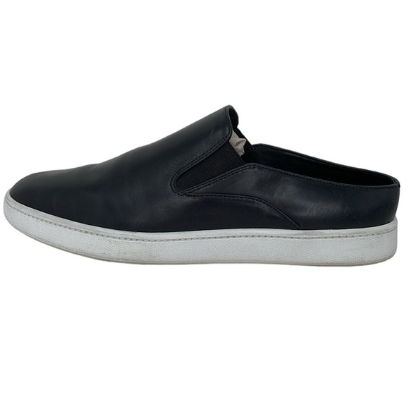 Vince Shoes Women's 7 Black Leather Slip on Flats Mules Sneakers - Picture 7 of 13